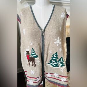 3X Stitches In Time vintage holiday sweater vest